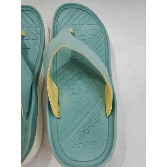 Vionic Restore Recovery Flip Flop Sandal Size Womens 12 - Mens 10.5 Blue White - Picture 7 of 9
